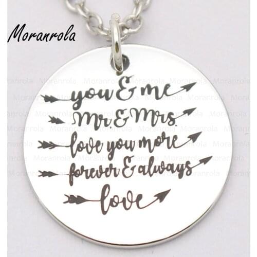 New arried " love- mr and mrs- forever and always- love you more- you and me "necklace Keychain,charm Valentines Day Jewelry