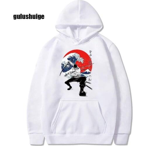 One Piece Harajuku Hoodie Funny Cartoon Luffy Sweatshirts Ullzang Japanese Anime 90s Graphic Manga Sweatshirt Roronoa Zoro Male