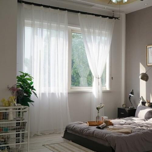 Solid White Yarn Curtain Window Curtains Sheers for Living Room Kitchen Modern Window Treatments Europe Voile Curtain