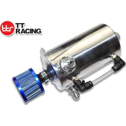 OT4SI -0.5L Oil Catch Can Car Engine Modified Breather Reservoir Tank Aluminum Alloy Chrome