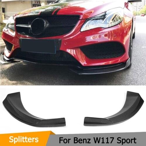 Carbon Fiber W117 Front Bumper Lip Splitters Car Head Coner Cover Aprons for Mercedes CLA-CLASS CLA250 CAL260 CLA45 2013-2015