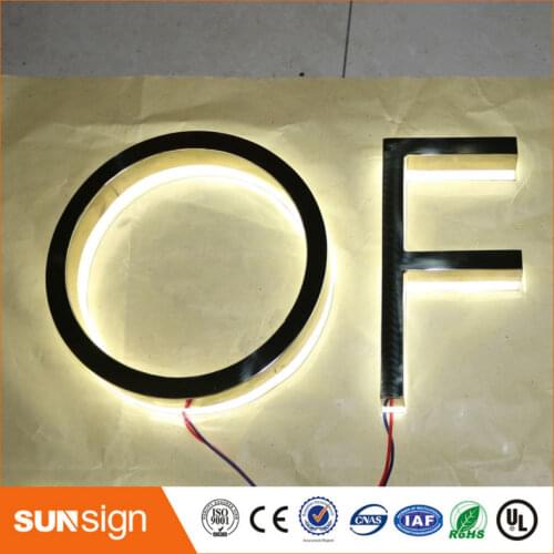 Aliexpress advertising rose gold metal backlit led letters