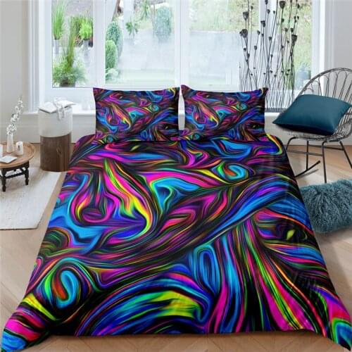 Luxury 3D Abstract Art Marble Print 2/3Pcs Kids Bedding Set Comfortable Duvet Cover Pillowcase Home Textile Queen and King Size