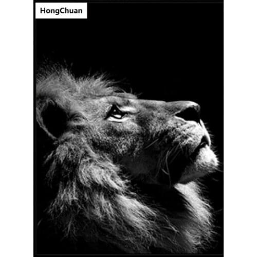 Lion Animal 5D DIY Square/Round Diamond Painting Mosaic Mural Cross Embroidery Handicraft Home Decoration Christmas Gift
