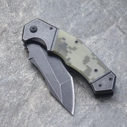 High Quality Folding Blade Knife Rubber Handle Ball Bearing Tactical Survival Camping Knives Outdoor Packet Folding Knife Tools
