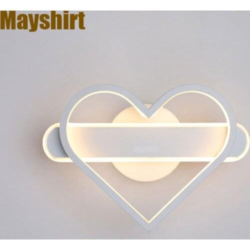 Modern Aluminum Heart-shaped LED Wall Light for Bathroom Bedroom Bedside Corridor Aisle Kitchen Living Room Decoration Wall Lamp