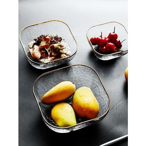 Salad glass bowls crystal Phnom Penh glass salad bowls cold, lovely transparent personalized creative Europea