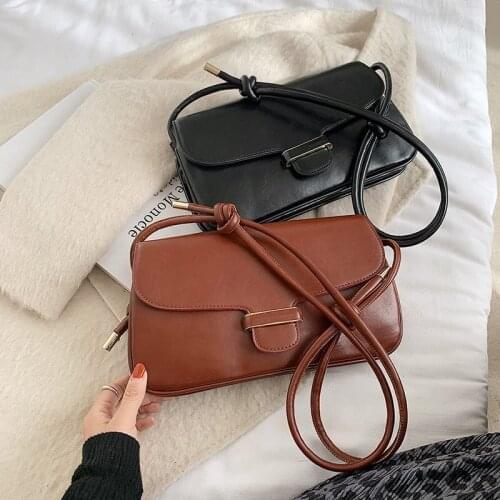 Simple Solid Color PU Leather Crossbody Bags for Women 2021 Branded Trend Hand Bag Lady Luxury Good Quality Handbags