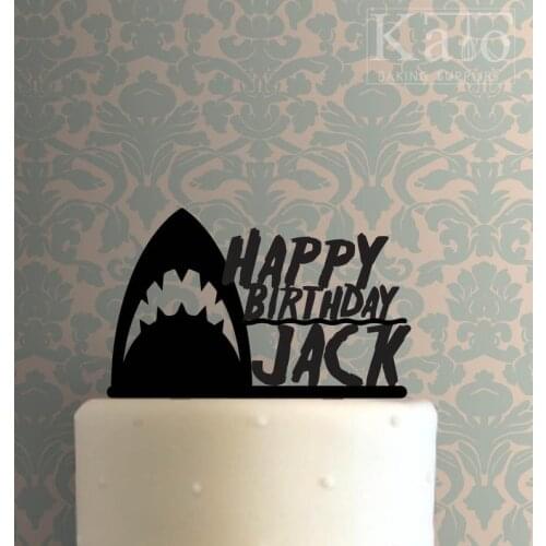 Birthday Cake Topper Customized - Custom Shark Happy Birthday 100 Cake Ceremony
