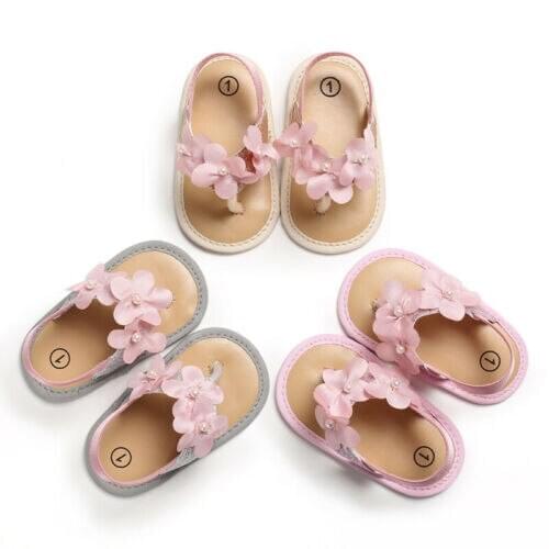 USA Newborn Baby Girl Flower Shoes Sandles Summer Holiday Shoes Infant Prewalker Kids Shoes