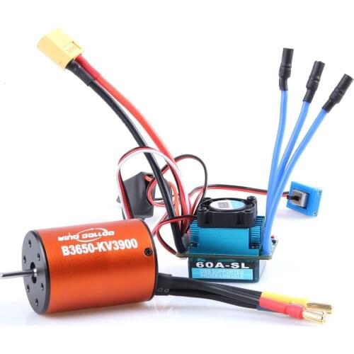 Universal Racing 60A ESC No Sense Brushless Motor Electric Speed Controller and B3650 3900KV 4300KV Motor For 1:10 RC Car