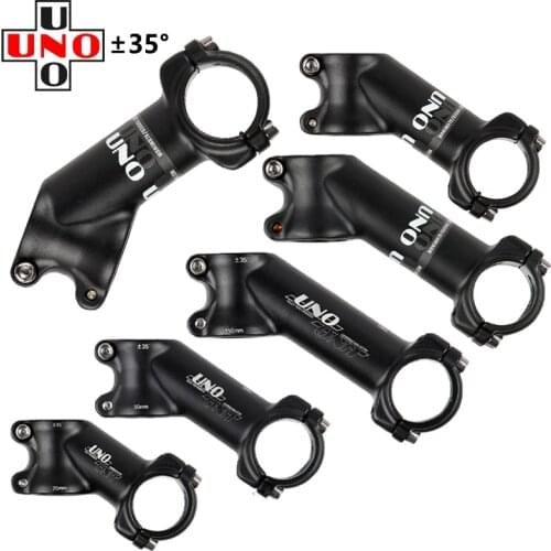 UNO Bicycle Stem Mountain Road Bike Stem UltraLight Stem 28.6/31.8mm Handlebar Stem 35 Degree 70 90 110mm Matte Black Bike Stem