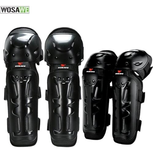 WOSAWE 4Pcs/Set Outdoor Racing Skating Elbow Knee Shin Support Protector Guards Protective Motocross Cycling Sport Gear Pad