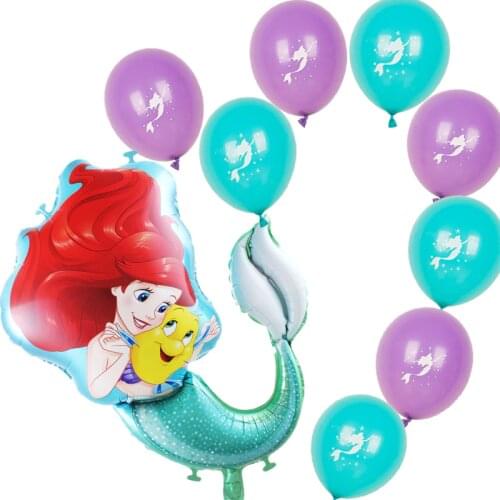 1set foil latex helium princess balloons wedding baby party decorations Snow White mermaid tangled inflatable party surprise