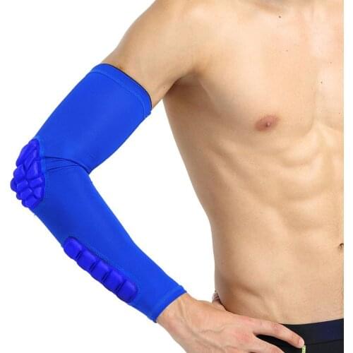 1pcs Elastic Breathable Quick Drying Basketball Arm Sleeve Crashproof Honeycomb Elbow Support Pads sports cycling Elbow