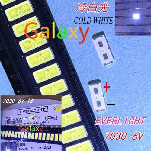 1000PCS EVERLIGHT LED 7030 LED Backlight TV High Power 1W 6V LED Backlight Cool white For LED LCD TV Backlight Application
