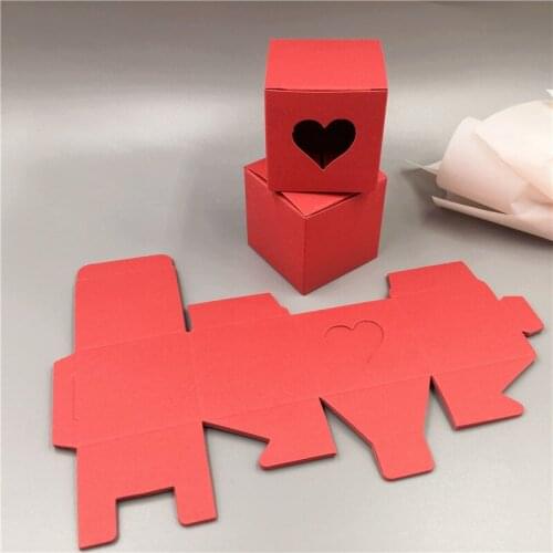 12Pcs/Lot 5x5x5cm Sweet Hollow Heart Paper Bracelet Box In Macaron Solid Colors For Valentin`s Day Candy Gifts Event Jewelry Box
