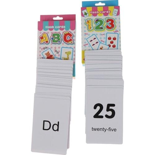 36pcs Flash Cards Learn English Word Number Baby Literacy Game Educational Card