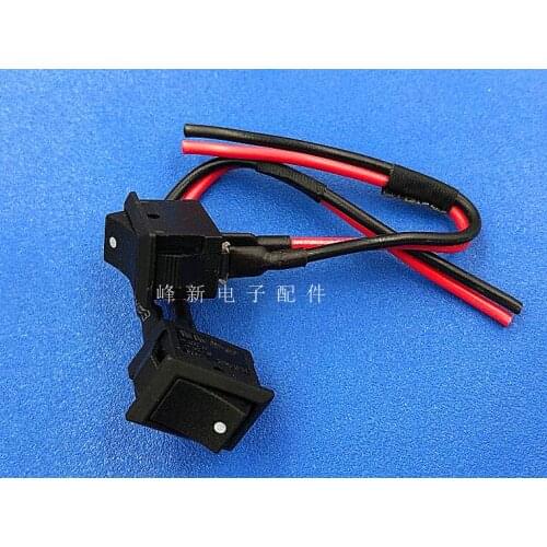 5pcs Taiwan quality 2 feet 2 files KCD11 with wire rocker switching power supply rocker self-locking button HF606 10*15