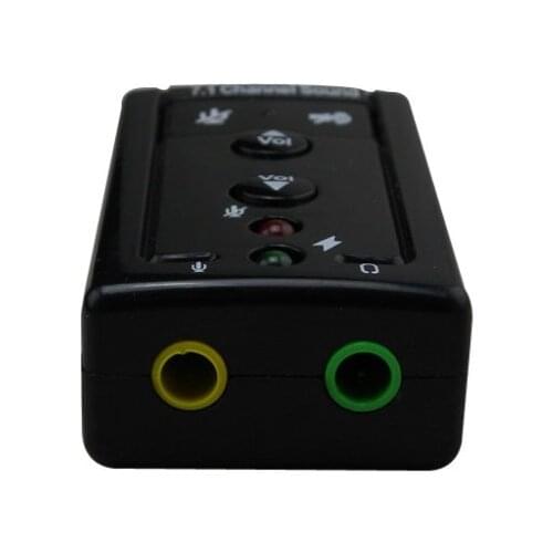 50pcs/lot New Black USB 2.0 Virtual 7.1 Channel Audio Sound Card Adapter 3D for Desktop Notebook sound cards