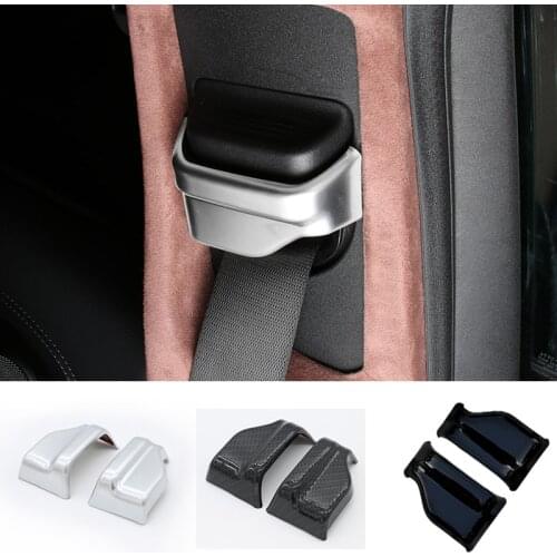 Accessories Interior Safety Seat Belt Decoration Cover Trim 2 Pcs For Mercedes Benz C Class W205 2015 ABS