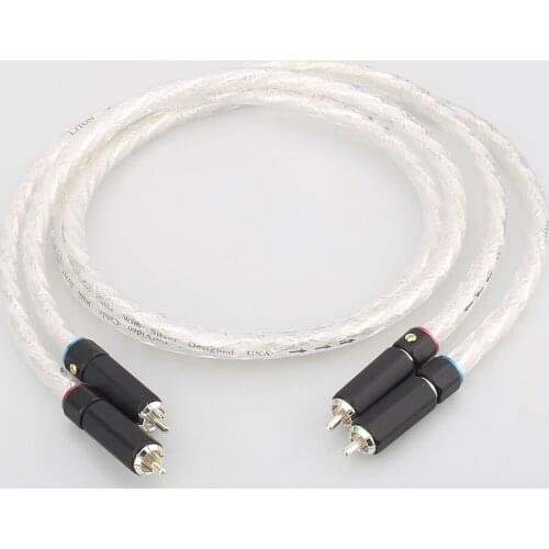 Hifi audio RCA plug Audio Cable Liton silver plated dual filter ring fever audio signal cable RCA to RCA