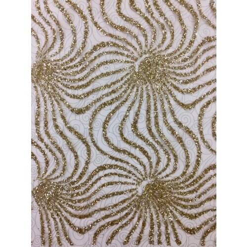 Free shipping Latest african glitter net lace fabric SYJ-41526 Fashion design embroidered nigerian lace fabrics for wedding