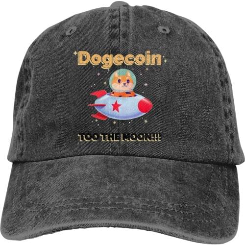 To The Moon Doge Baseball Cap Men Doge Dogecoin Skyrocketing Bitcoin Digital Currency Caps colors Women Summer Snapback Caps