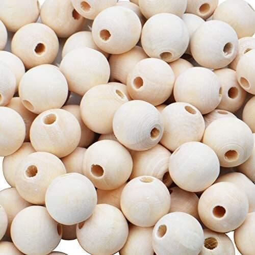 200pcs 16mm Wood Beads Natural Unfinished Round Wooden Loose Beads Wood Spacer Beads for Craft Making Decorations and DIY Crafts