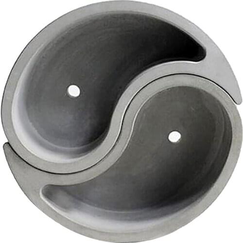 DIY Flower Pot Mold Tai Chi Yin Yang Design Aromatic Candle Silicone Mold for Concrete Candle Making Clay Resin Craft DIY