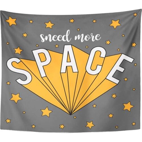 Alien Moon Sneed More Space Slogan Amazing Astronaut Baby Boy Cartoon Home Decor Tapestry Wall Hanging for Living Room Bedroom