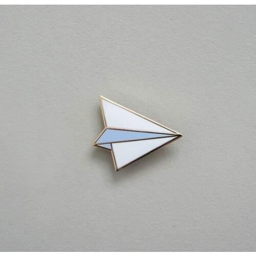 Paper airplane enamel pin badge
