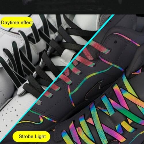 120/140/160cm Holographic Reflective Shoelace Rope Women Men Glowing In Dark Shoe Laces For Sneakers Sport Shoes Rope Bootlaces