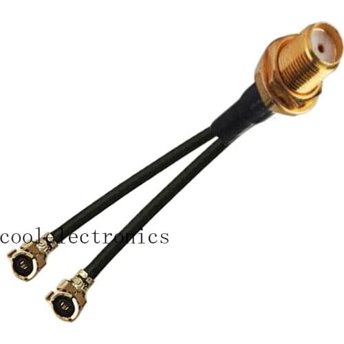 10pcs SMA Female to 2 IPX U.fl IPEX Female RF 1.13 1.13mm Y Splitter Pigtail Cable 10/15/20/30/50cm