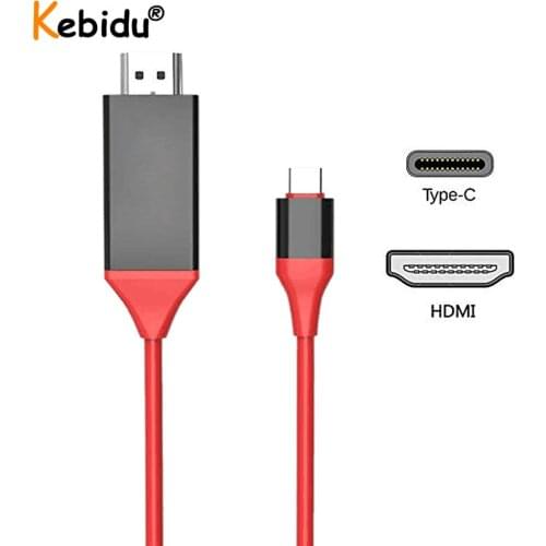 Kebidu 2m 4K USB C 3.1 to HDMI-compatible Cables Adapter Type C Cable Converter for MacBook Samsung Galaxy S9/S8/Note 9