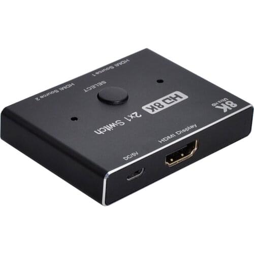 ZIHAN Switch 2-IN-1-OUT Hub 8K@60hz HDMI-Compatible 2.1 Support HDCP SST Extended 4K@60hz