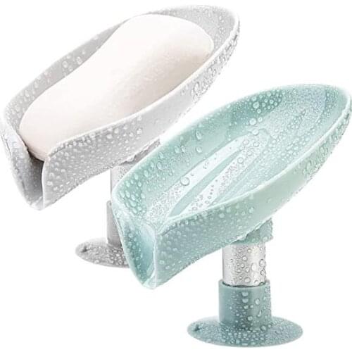 Leaf Shape Soap Box Drain Soap Holder Box Bathroom Shower Soap Holder Dish Storage Plate Tray Bathroom Supplies Bathroom Gadgets
