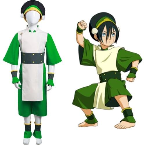 TAvatar The Last Airbender Cosplay Toph bengfang Cosplay Costume Kids Children Vest Pants Outfits Halloween Carnival Suit