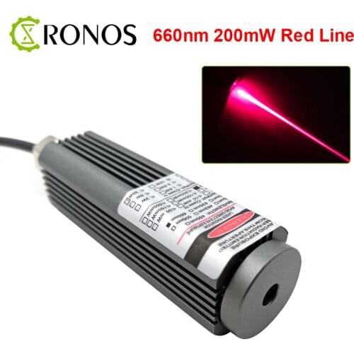 200mW 660nm Red Line laser Module High Power Laser With Focusing DIY Engraving Machine Waterproof Laser Head