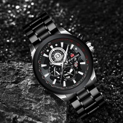 VAVA VOOM Men Watch New Luxury Brand Hollow Watch Men Waterproof Sport Quartz Stainless steel Wrist Watch Man Relogio Masculino