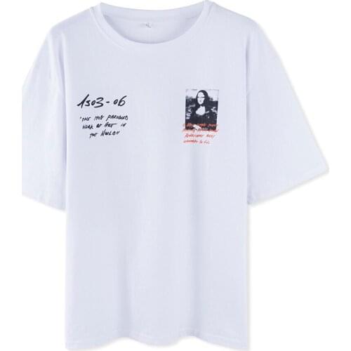 Neatie kiddie 2019 Fashion Print Summer Casual T-shirt Women Clothes Loose Lady White Tee Shirt Female Tshirt