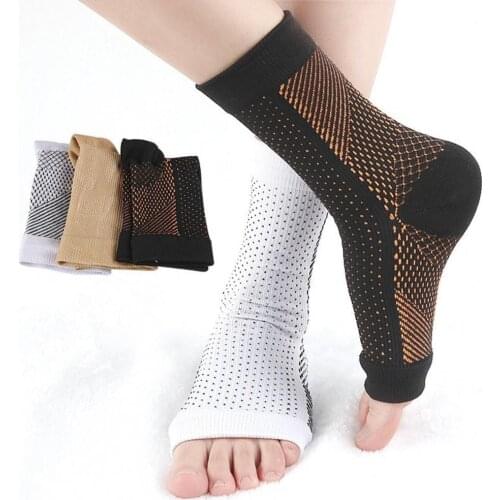 1 Pair Plantar Fasciitis Socks Arch Support Soft Breathable Nylon High Elastic Compression Foot Sleeve for Men