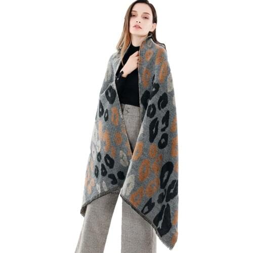 New arrival fashion winter comfortable wool scarf women wild leopard print tassel thick warm outdoor trend temperament shawl