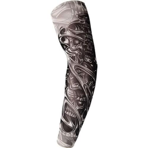 Single Unisex Arm Sleeve Sunscreen Sunburn Sleeve Crossbones Tattoo Sunscreen Sleeve Protector Light Skin Friendly Outdoor