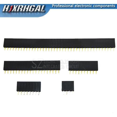10PCS 2.54mm Single Row Pin Female Pin Header Socket 1*2p 3p 4p 5p 6p 8p 10p 12p 14p 16p Pin Connector