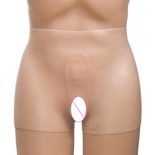 Full Silicone Fake Vagina For Crossdresser Shemal Silicone Bodysuit Panty Has Holes Can Be Inserted Urinary Hairs Underwear