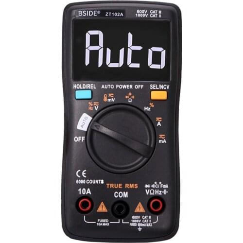 Handheld BSIDE 6000 Counts Digital Multimeter AC/DC Voltage Current Ammeter Ohm Capacitance Temperature Tester