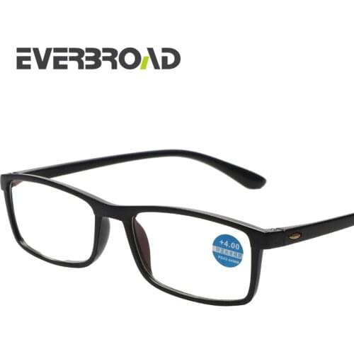 Rectangle Reading Glasses Broken-Resistant Black PC Glasses Skid Resistance Eyeglasses For Men And Women 5298