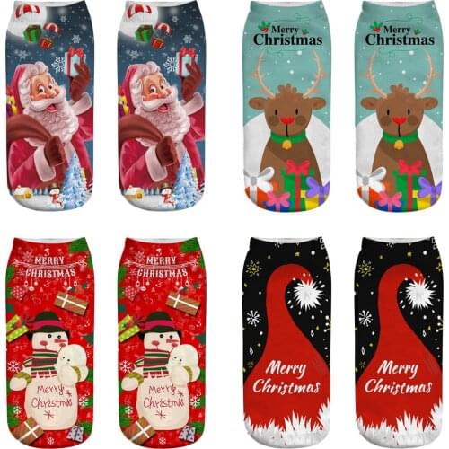 Adult Christmas Cotton Socks Merry Christmas Gift For Family Short New Year Socks