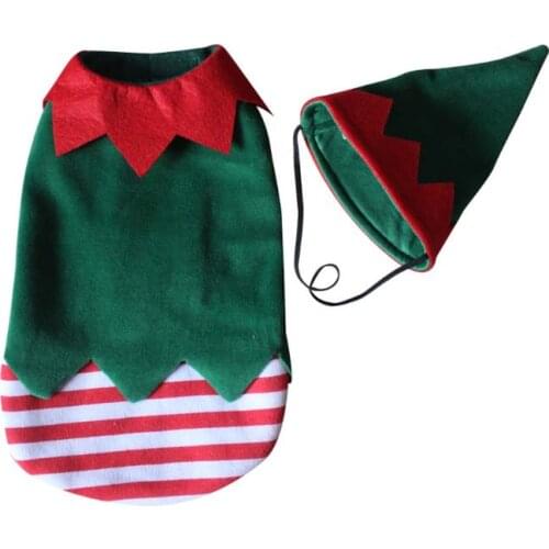 Pet Christmas Costume Funny Clown Style Dog Puppy Outfit Hat Festival Decor Kit B2QB
